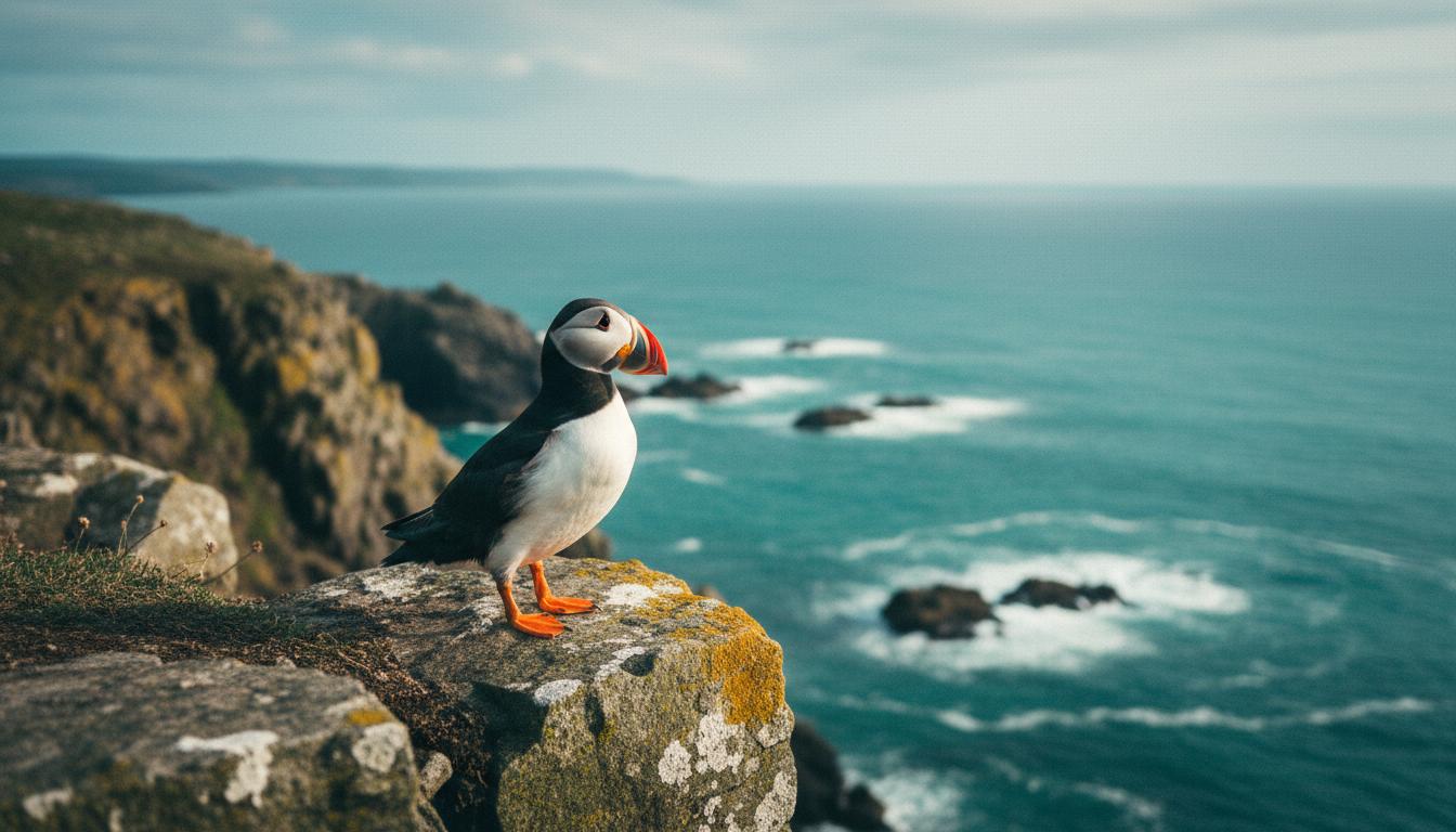 Puffin on cliff